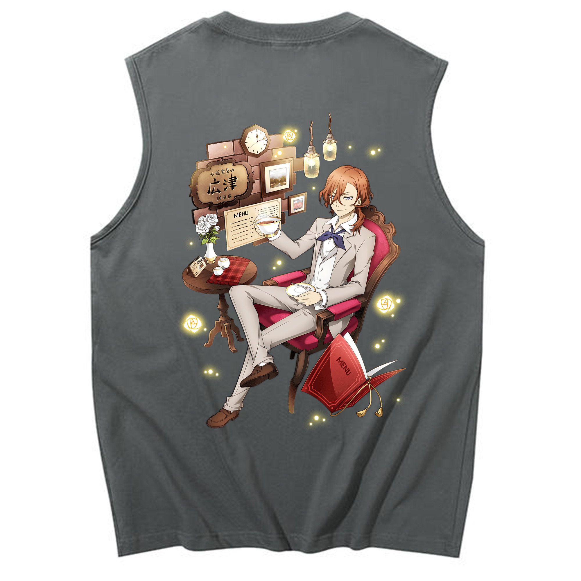 （画像用） 文豪ストレイドッグス Bungo Stray Dogs コットン100％タンクトップ（背面プリント）